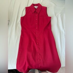 Casual Corner Sleeveless Crimson Midi Dress